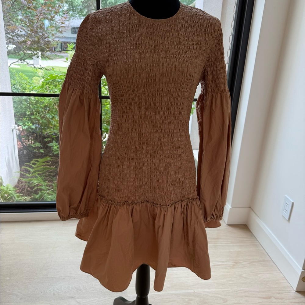 A.L.C. Long Sleeve Brown Dress
